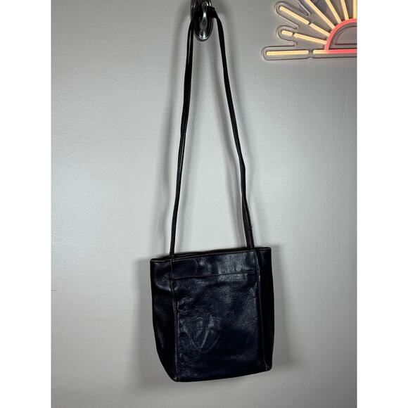 Vintage G.H. Bass Dark Brown Genuine Leather Tote Bohemian Cottagecore - Picture 2 of 16